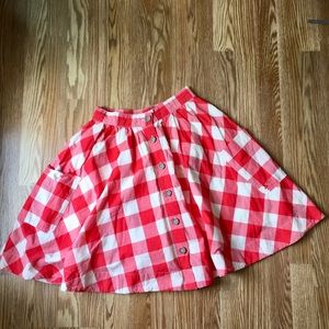 Joules checker button skirt